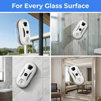 Aarenza SparkleBot intelligent window cleaning robot with multiple cleaning panels on a grid, ready for automatic window washing.