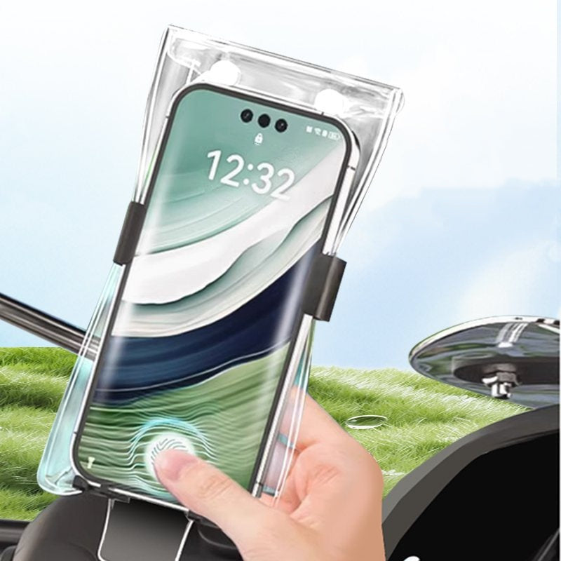Aarenzza transparent waterproof phone case with responsive touchscreen, designed to protect smartphones from water and damage.