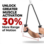 Arenzza TriPull™ Tricep Rope with ergonomic handles, shown in bold visual, ideal for strength training and arm workouts.
