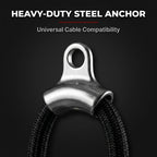 Arenzza TriPull™ Tricep Rope with ergonomic handles for effective tricep workouts, shown with single-feature spotlight.