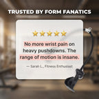 A close-up of the Arenzza TriPull™ Tricep Rope with ergonomic handles used in a workout setting.