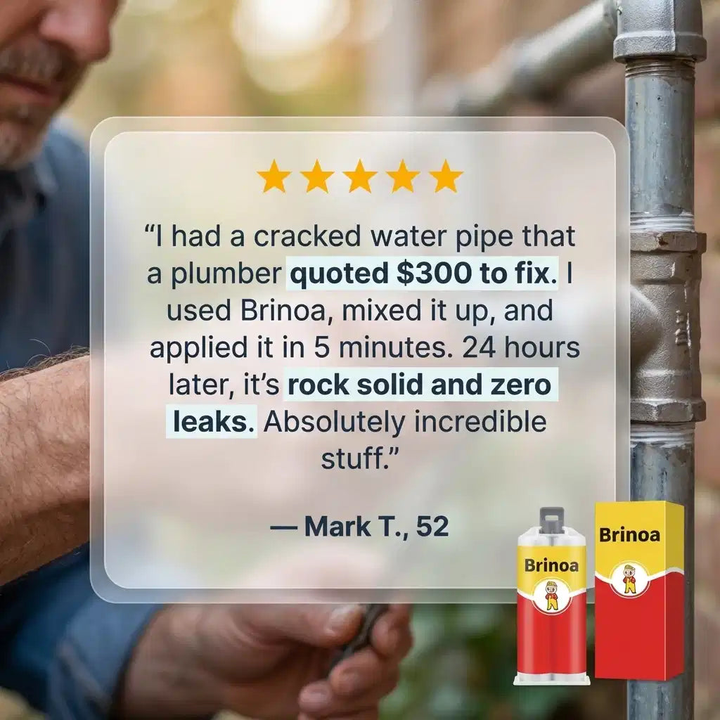 Arenzza Universal Surface Repair Glue in a tube, demonstrating its use on various household surfaces for quick fixes.