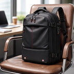 Arenzza Vakuback™ vacuum storage bag in use, showing clothing compressed to save space in a travel or storage setting.
