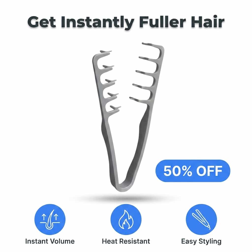 Arenzza VoluLift™ ergonomic professional styling comb for effortless hair grooming, shown in a close-up view with sleek design.