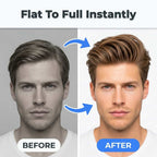Arenzza VoluLift™ professional ergonomic styling comb shown in a split before-and-after grooming comparison.
