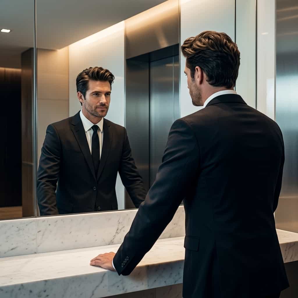 A professional Arenzza VoluLift™ ergonomic styling comb being used in a modern grooming scene for effortless hair grooming.