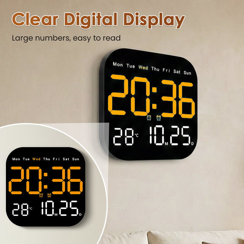 Arenzza multifunctional digital alarm clock with LED display, buttons, and sleek design for home and office use.