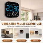 Arenzza multifunctional digital alarm clock displaying time, with a sleek design suitable for home and office use.