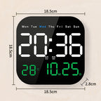 Arenzza multifunctional digital alarm clock displaying time on a sleek black electronic device for home or office use.