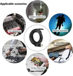 Arenzza 3-in-1 endoscope with 2.0MP HD camera, 6 LED lights, waterproof design, compatible with smartphones for home inspection.