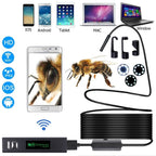 Arenzza 3-in-1 endoscope with 2.0MP HD camera, 6 LED lights, waterproof design, compatible with smartphones for home inspection.
