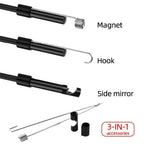 Arenzza 3-in-1 HD endoscope with 2.0MP camera, 6 LED lights, waterproof design, compatible with smartphones for home inspection.