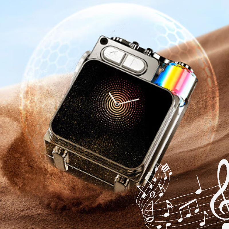 Arenzza portable wireless Bluetooth speaker in black with control buttons, ideal for portable audio on the go.