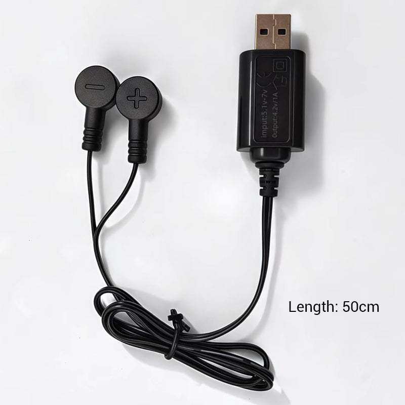 Arenzza magnetic battery charger for electric devices with a sleek black design and magnetic connection port for easy charging.