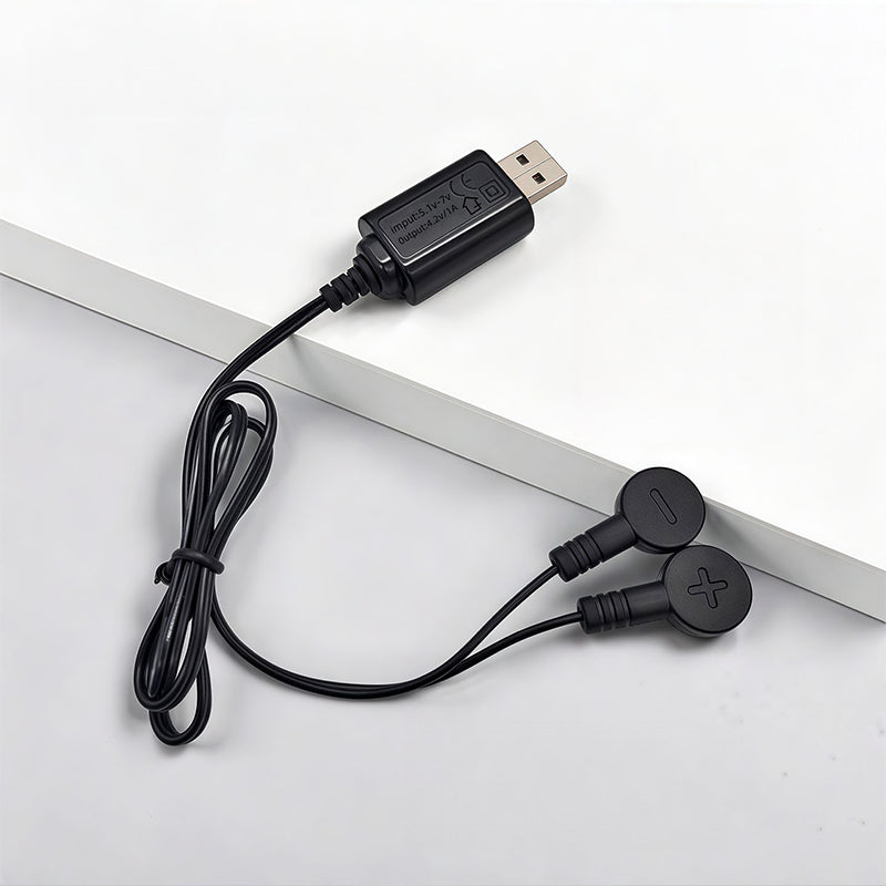 Arenzza magnetic battery charger for electric devices with a sleek design and magnetic charging connector.