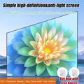 Arenzza 120-inch high definition projection screen with matte white surface for home cinema, displayed in a living room setting.