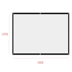 Aarenza 120-inch HD projection screen with matte white surface for home cinema, displayed hanging in a living room setting.