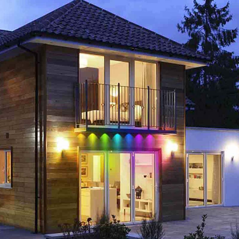 Arenzza smart RGB outdoor string lights with colorful LED bulbs, perfect for festive holiday decorations and outdoor lighting.