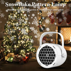 Arenzza 16-pattern USB Christmas projector light displaying festive holiday light patterns on a wall.