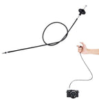 Arenzza mechanical shutter release cable with bulb-lock for cameras, showing the cable and locking mechanism on a neutral background.