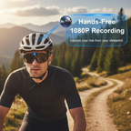 Arenzza outdoor cycling camera glasses with sleek design, featuring integrated camera and adjustable straps for active outdoor use.