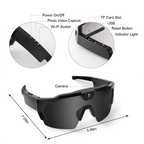 Arenzza outdoor cycling camera glasses with sleek frame and integrated camera for hands-free recording during bike rides.