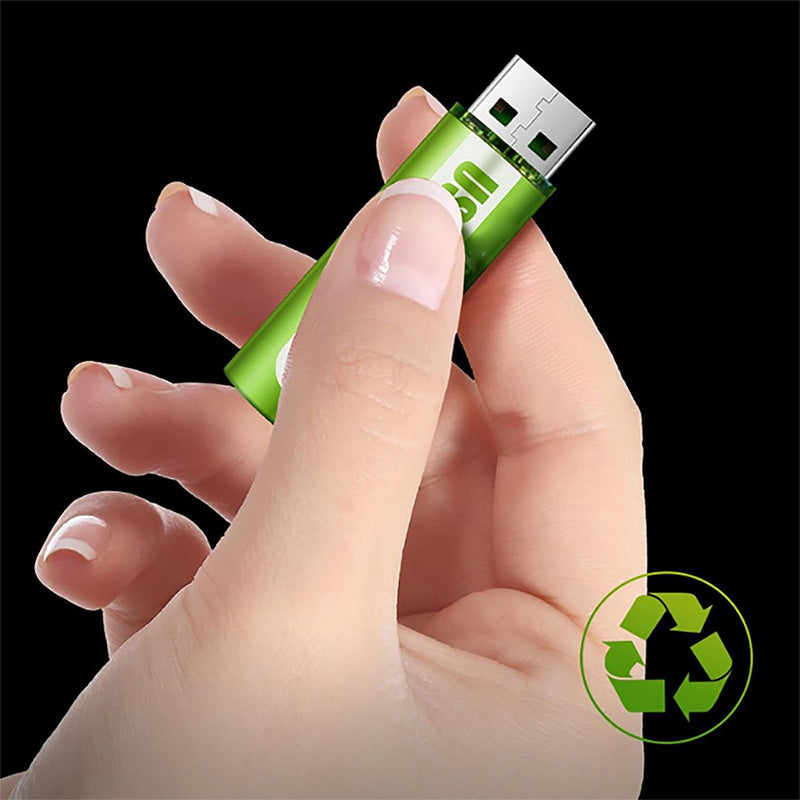 Arenzza lithium AA rechargeable batteries with USB port, showing the batteries and USB charging port in a close-up image.