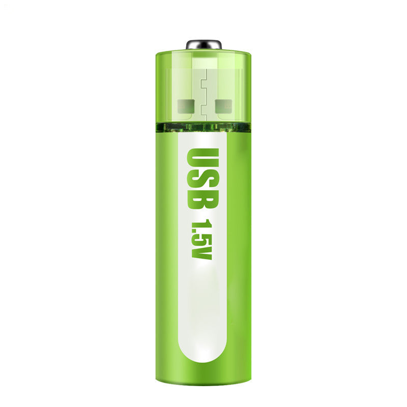 Arenzza rechargeable lithium AA batteries with USB port, showing a pair of batteries with USB charging port and digital display