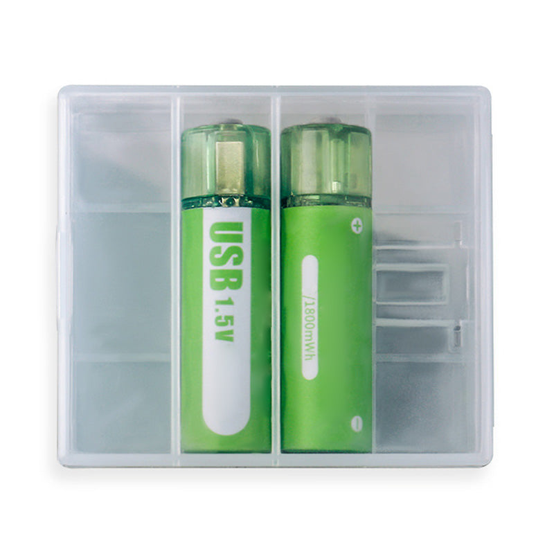 Arenzza lithium AA rechargeable batteries with USB port, showing the batteries and USB cable on a white background.