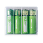 Arenzza lithium AA rechargeable batteries with USB port, showing the batteries and USB charging port for long-lasting power.