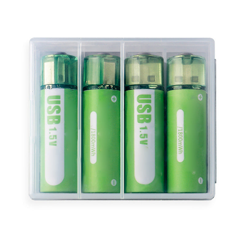 Arenzza lithium AA rechargeable batteries with USB port, showing the batteries and USB charging port for long-lasting power.