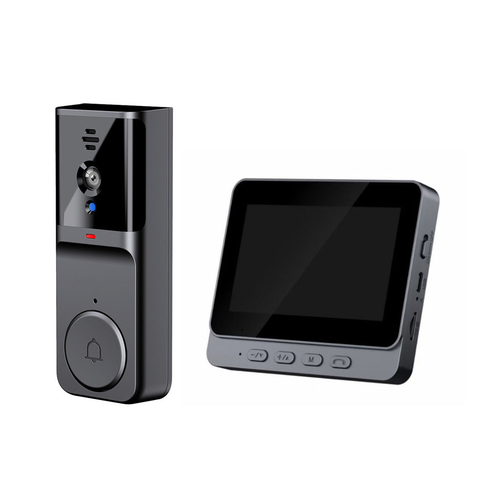 Arenzza wireless doorbell camera with 1080P resolution, 170° view, 4.3-inch screen, waterproof IPX65, and night vision.