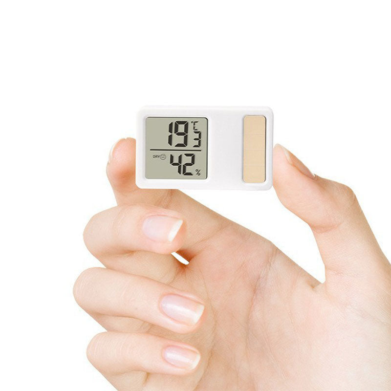 Arenzza 2-in-1 digital temperature and humidity meter with display, showing readings on a sleek electronic device.