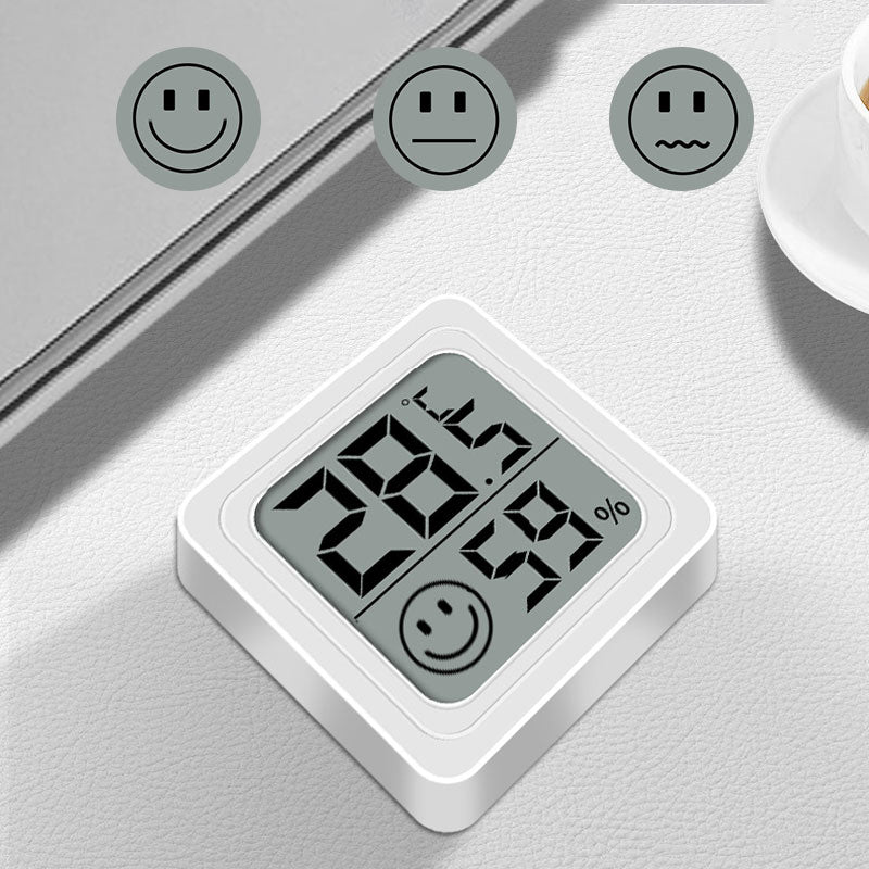 Arenzza 2-in-1 temperature and humidity meter with digital display showing current readings in a sleek electronic device.