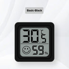 Arenzza 2-in-1 digital temperature and humidity meter displaying readings on a clear screen, with buttons for settings.