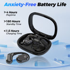Arenzza AI Voice Translation Bluetooth earbuds in black, wireless electronic accessories with sleek design and in-ear fit.