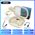 Arenzza AI Voice Translation Bluetooth earbuds with sleek black design, wireless earpieces for hands-free language translation.