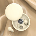 Arenzza Ultra-Compact Bluetooth Sleep Earbuds shown in black with charging case on a white background.