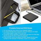 Arenzza external CD/DVD burner connected to a laptop, providing disc drive functionality for laptops without built-in drives.