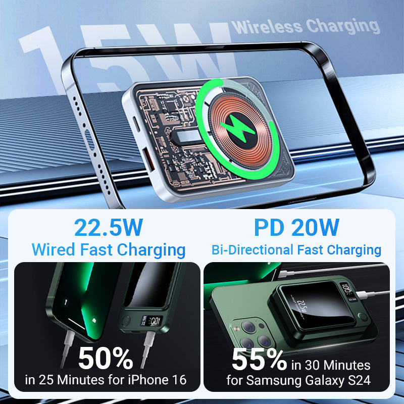 Arenzza 10000mAh ultra slim power bank with fast charging capability, compact portable electronic accessory for mobile devices.