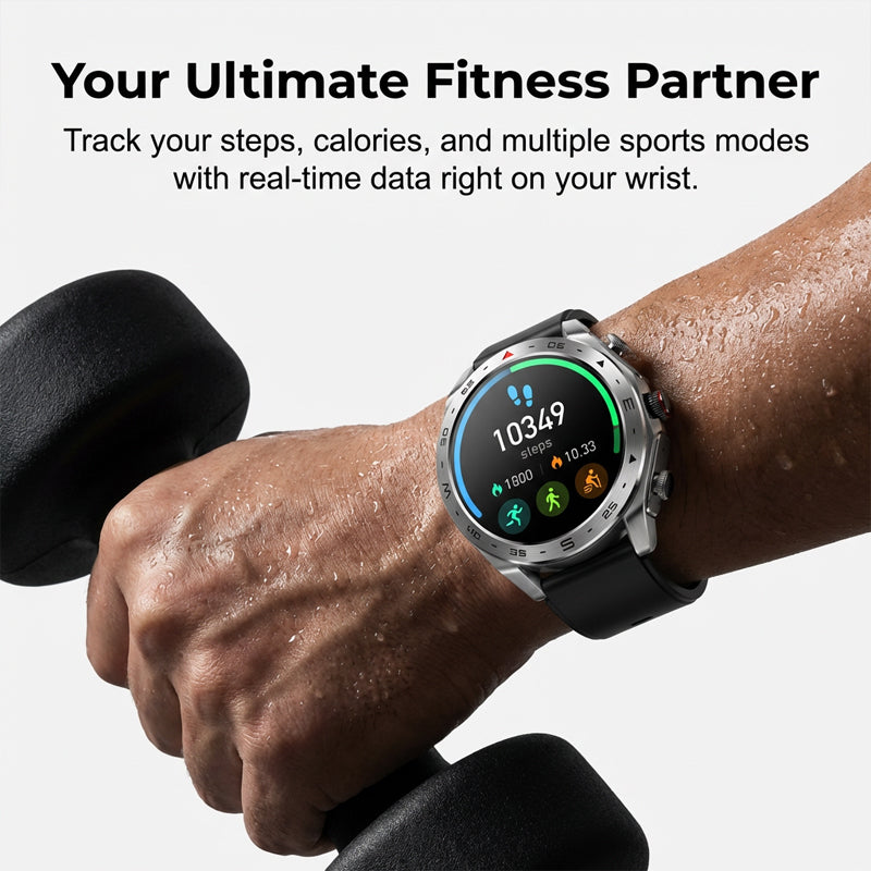 Arenzza 2-in-1 smartwatch with built-in TWS earbuds, black electronic device showing digital display with attached earbuds.