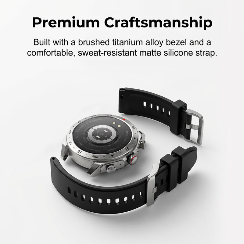 Arenzza 2-in-1 smartwatch with built-in TWS earbuds, showing the smartwatch face and earbuds in a sleek, modern design.