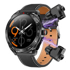 Arenzza 2-in-1 smartwatch with built-in TWS earbuds, showing the sleek smartwatch display and compact wireless earbuds.