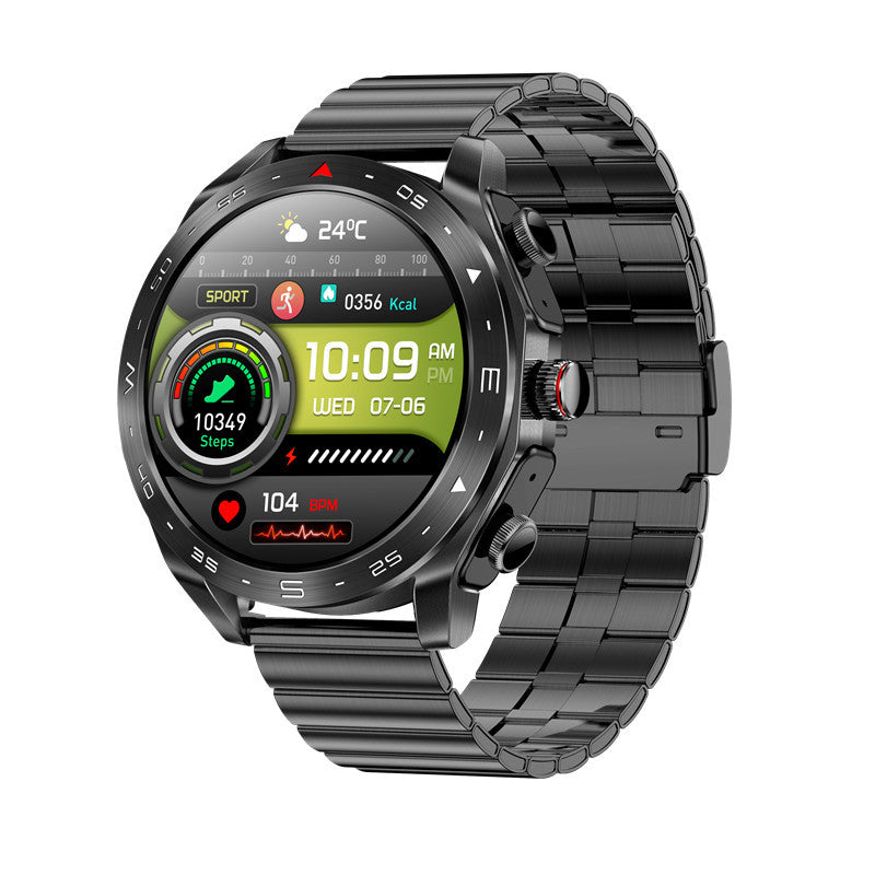 Arenzza 2-in-1 smartwatch with built-in TWS earbuds, showing the device with a digital display and compact earbuds attached.