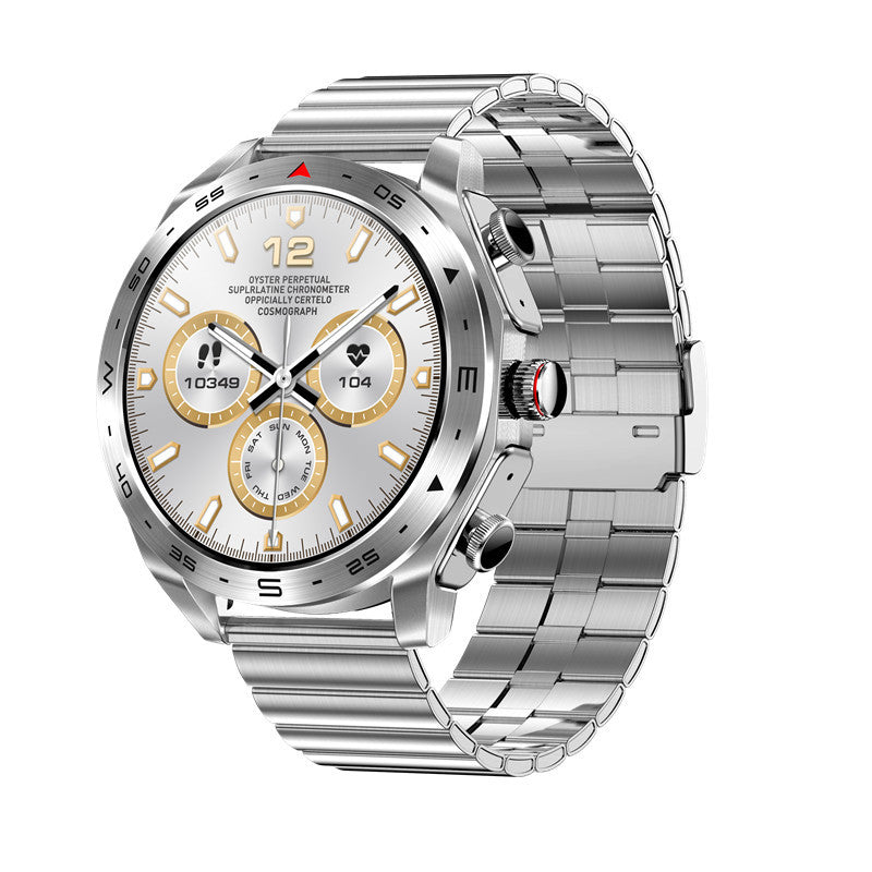 Arenzza 2-in-1 smartwatch with built-in TWS earbuds, showing the smartwatch face and earbuds on a sleek electronics accessory.