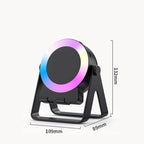 Arenzza 4-in-1 multi-functional cell phone stand with Bluetooth speaker, showcasing the sleek black electronic accessory.
