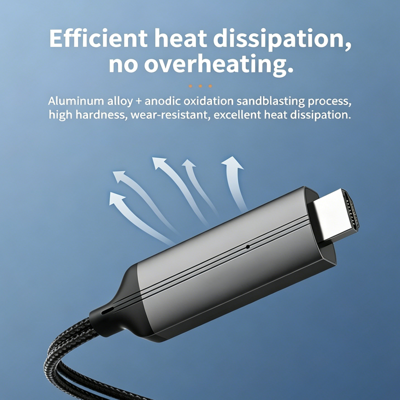Arenzza 3-in-1 Phone to HDMI adapter cable connecting a smartphone to a TV for high-definition video and audio transfer.
