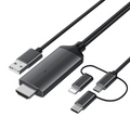 Arenzza 3-in-1 Phone to HDMI Adapter Cable for electronics and accessories, showing multiple connectors for device compatibility.