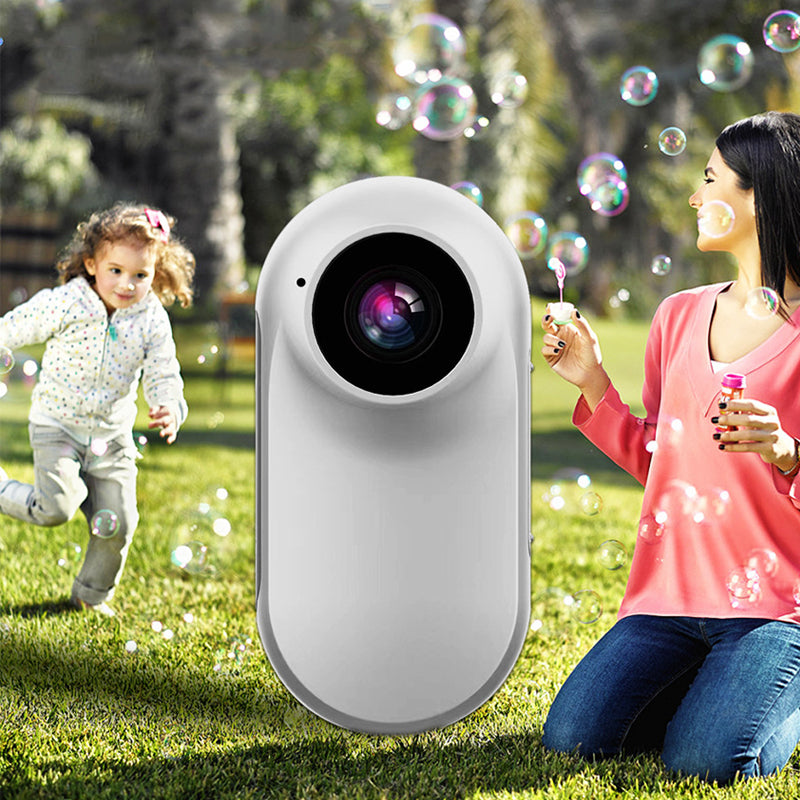 Arenzza outdoor HD pocket-sized action camera with lens and buttons, compact electronic device for capturing adventures.