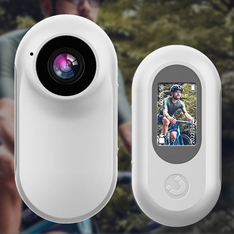 Arenzza outdoor HD pocket-sized action camera with compact design, featuring lens and control buttons for outdoor filming.